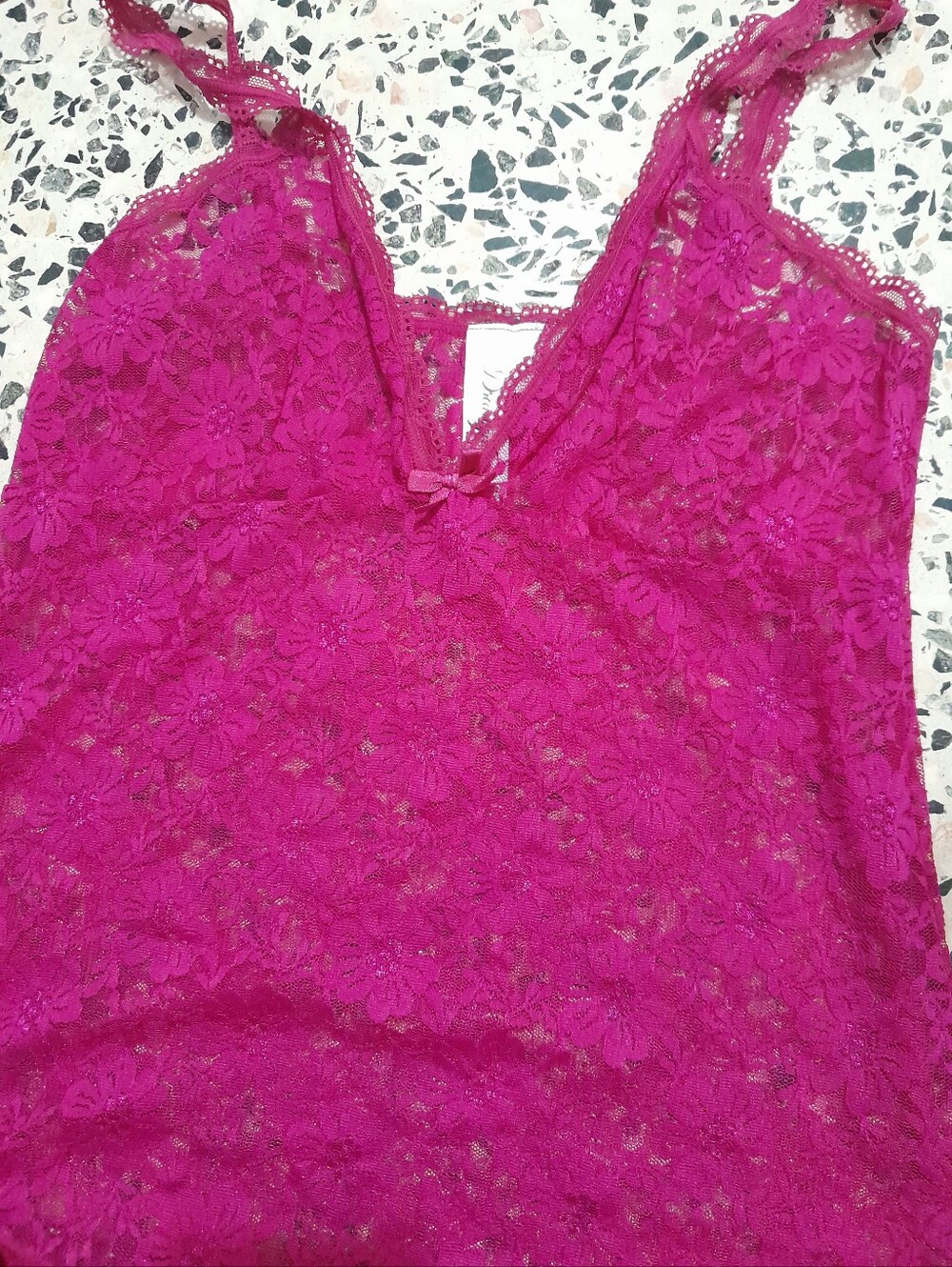 Dreamgirl Magenta Floral Lace Camisole